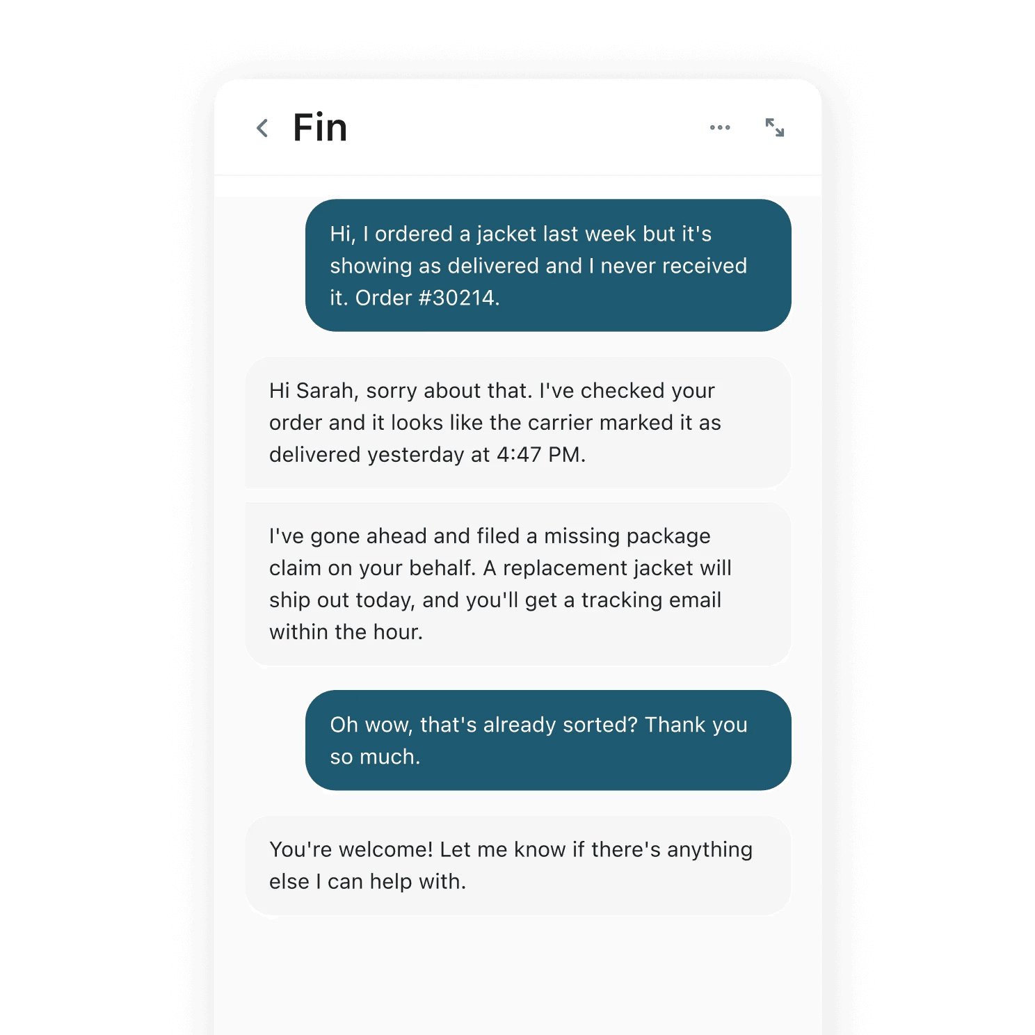 Fin messenger UI