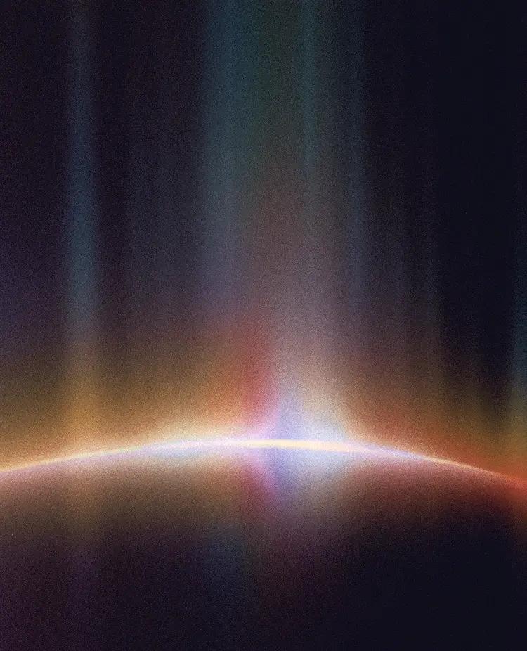 A decorative background depicting a solar flare in space