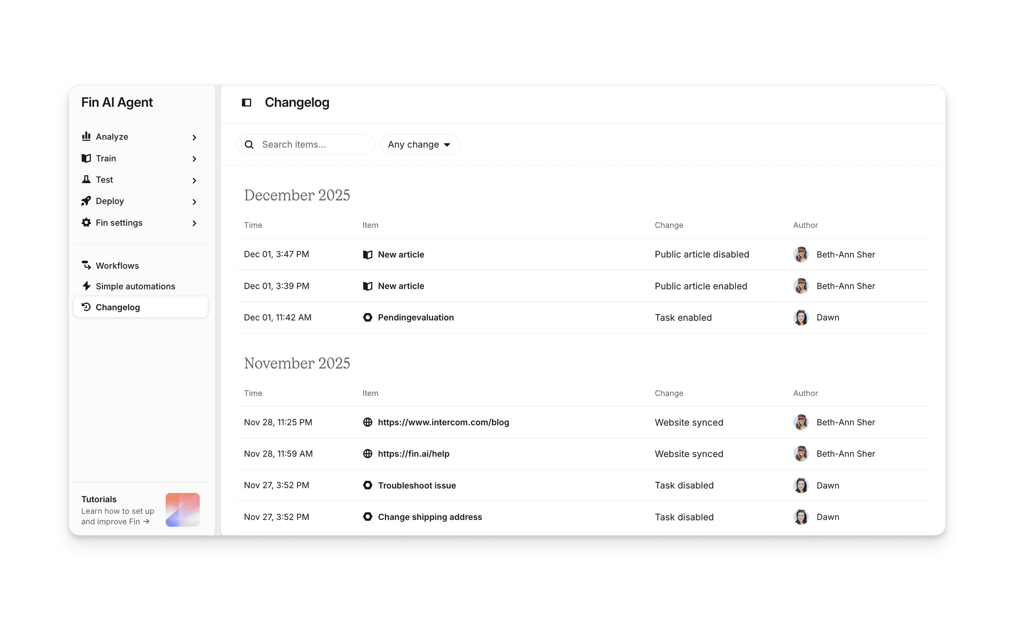 Fin Changelog