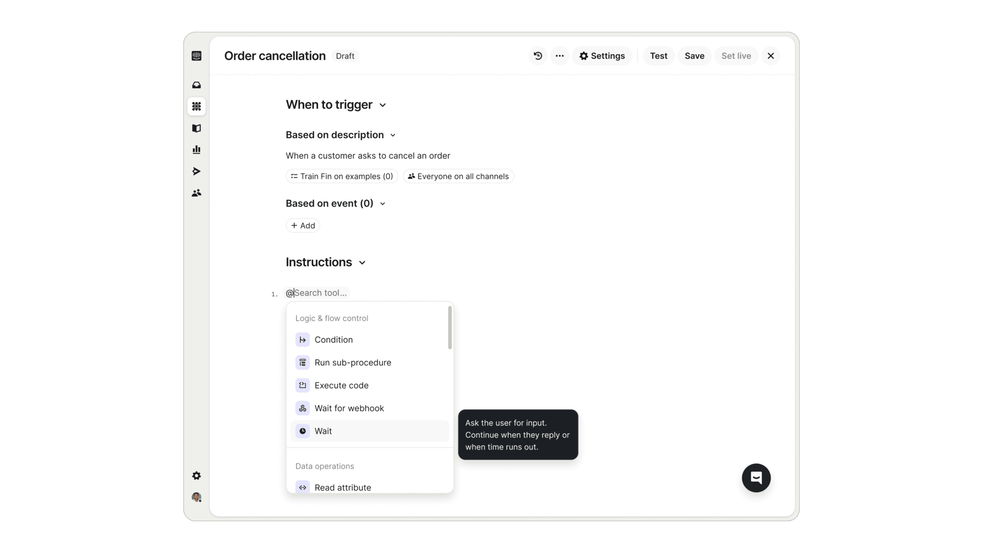 Procedures: Wait step