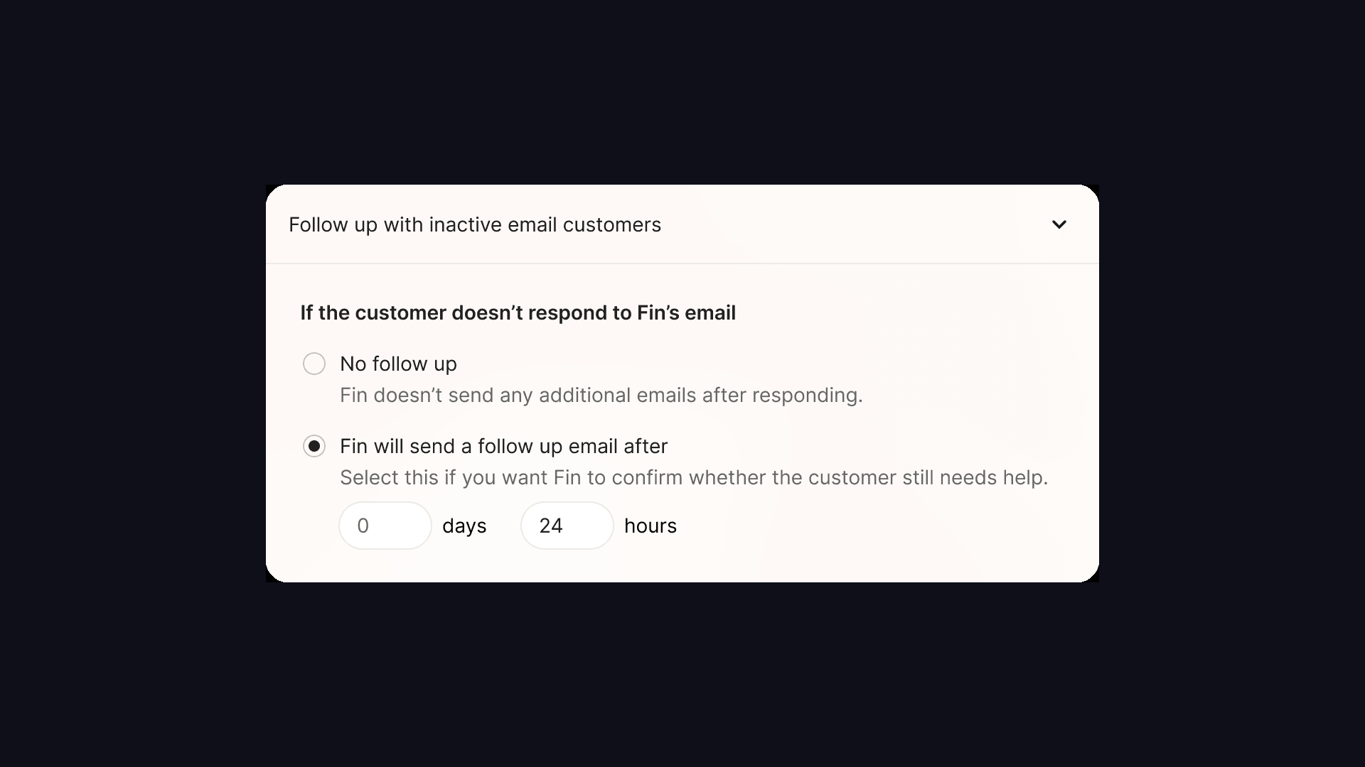 Fin over Email: Follow-up emails